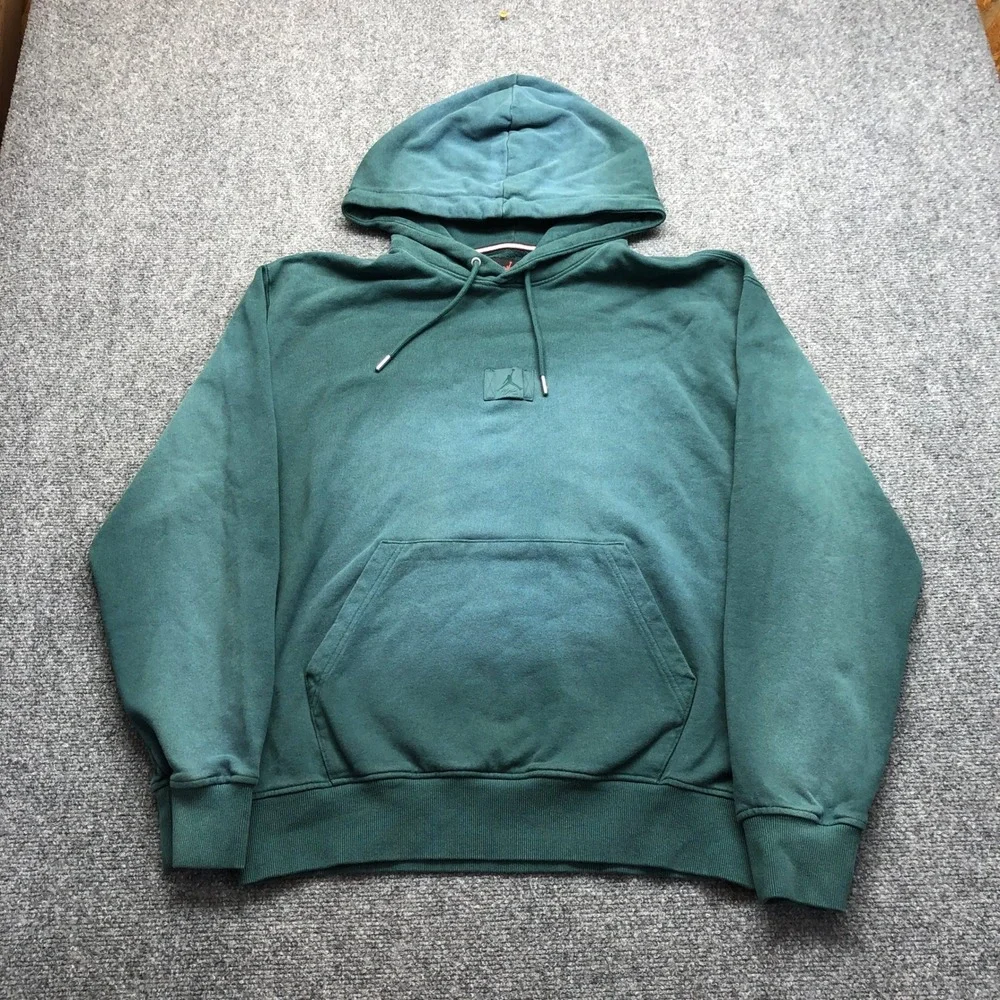 Air Jordan Flight Hoodie Mens Large Teal Green Jumpman Pullover Sweatshirt